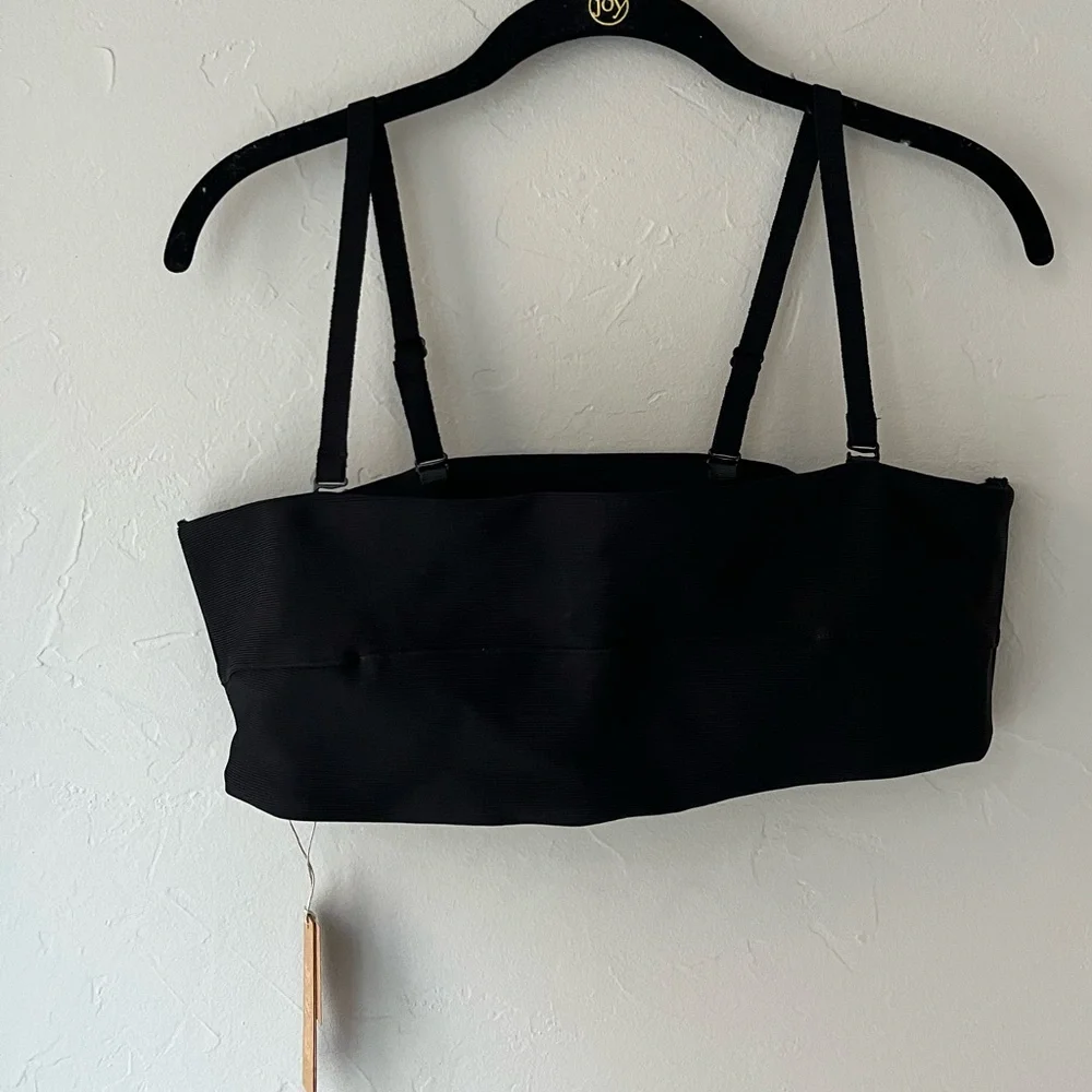 🖤SKIMS KNIT SWIM BEACHWEAR BANDEAU STRAPLESS BIKINI TOP ONYX 2X